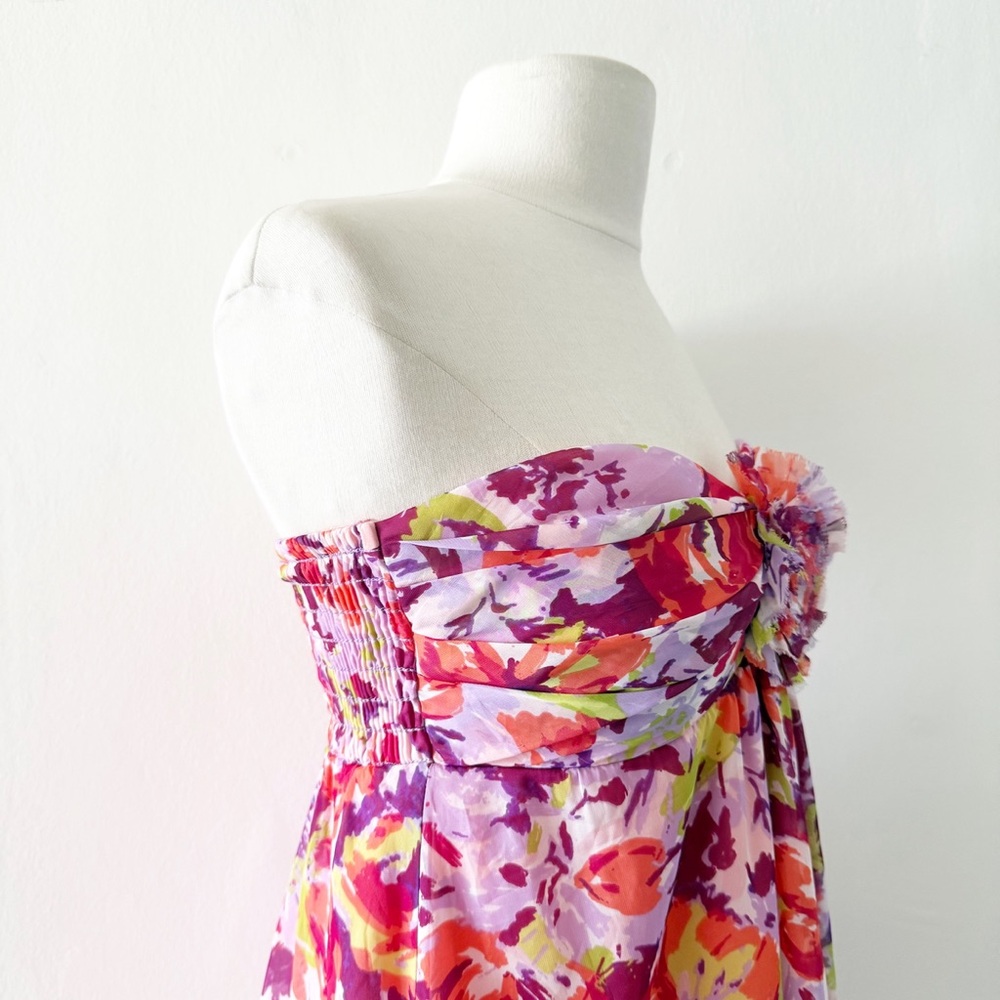 Vintage Y2K Forever 21 Floral Strapless Babydoll Tunic Mini Dress Size Small (S) - Picture 5 of 9